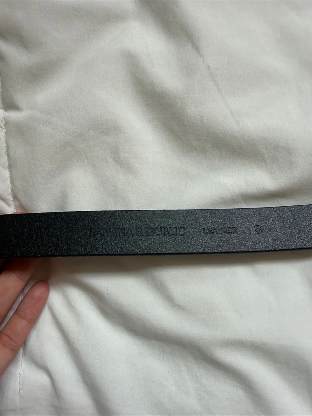 Banana Republic Black Leather Belt with Silver Buckle